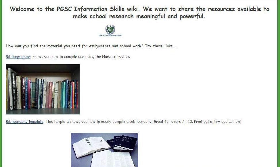 Information skills wiki front page