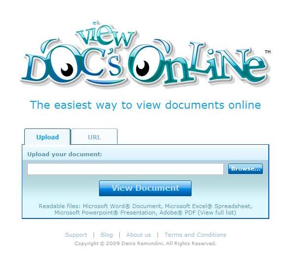 View Docs Online homepage