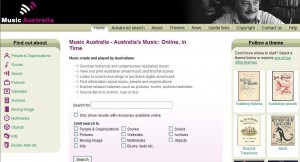 Music Australia homepage