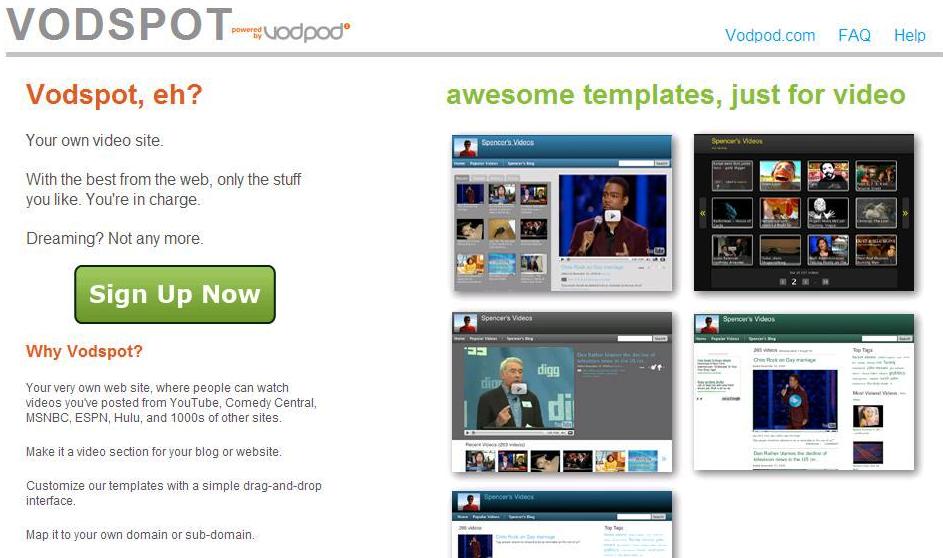 Vodspot homepage