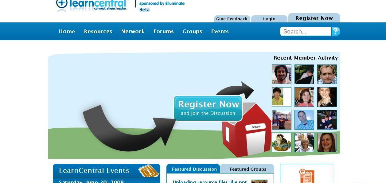 LearnCentral homepage