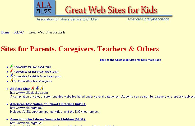 ALA great websites