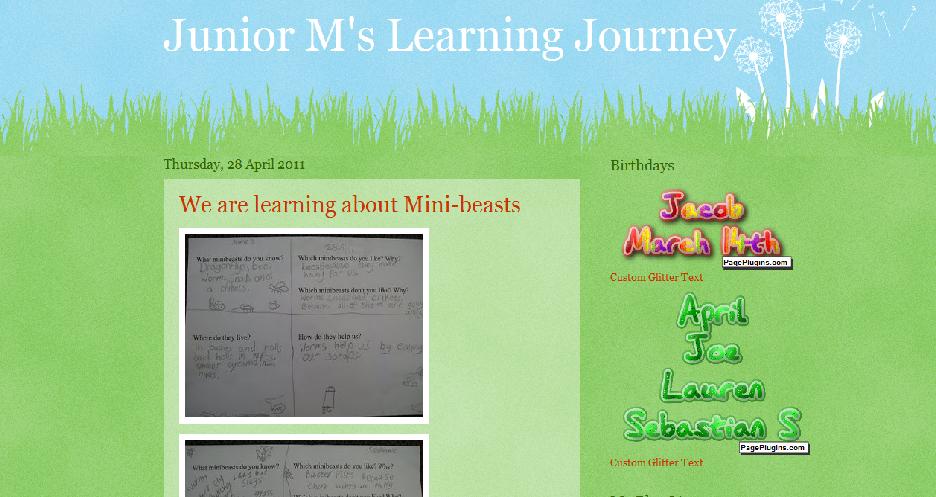 Junior M's Learning Journey